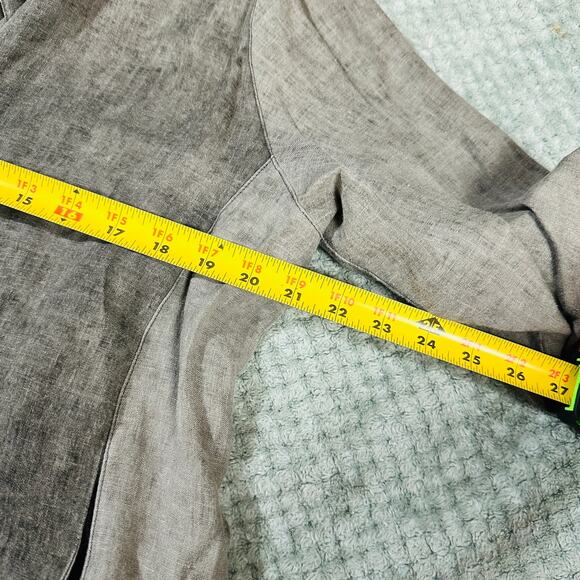 BLANQUE Linen Oversized Flowy Lagenlook Tunic Top Sz1 Chore Buttons - Picture 8 of 10